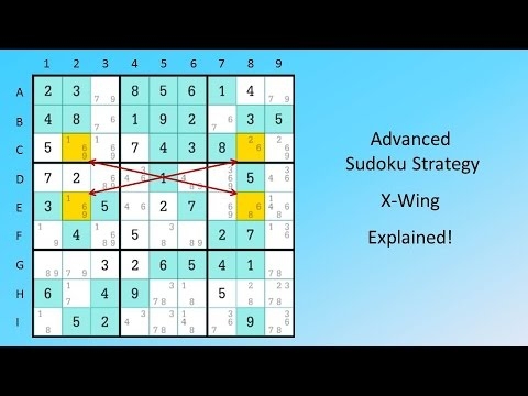 Advanced Sudoku Strategy X Wing Explained YouTube