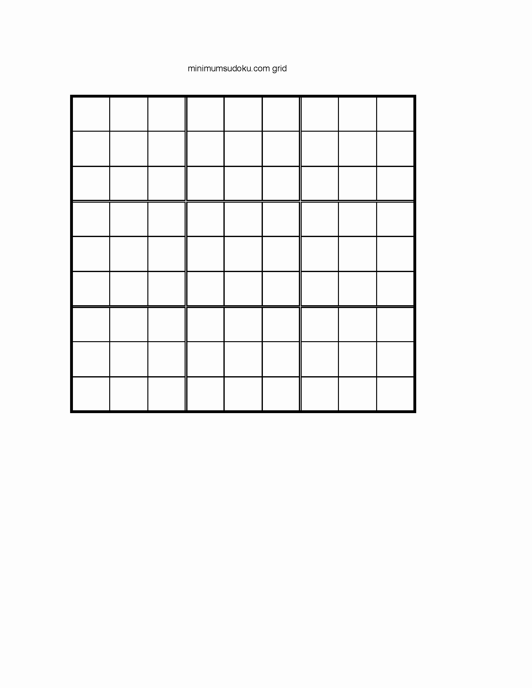 Blank Sudoku Grid Printable