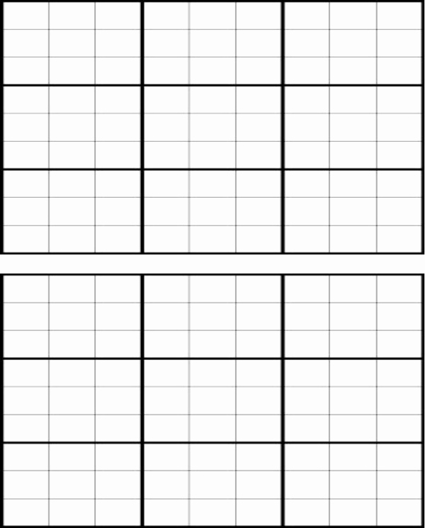 Blank Sudoku Grid Printable