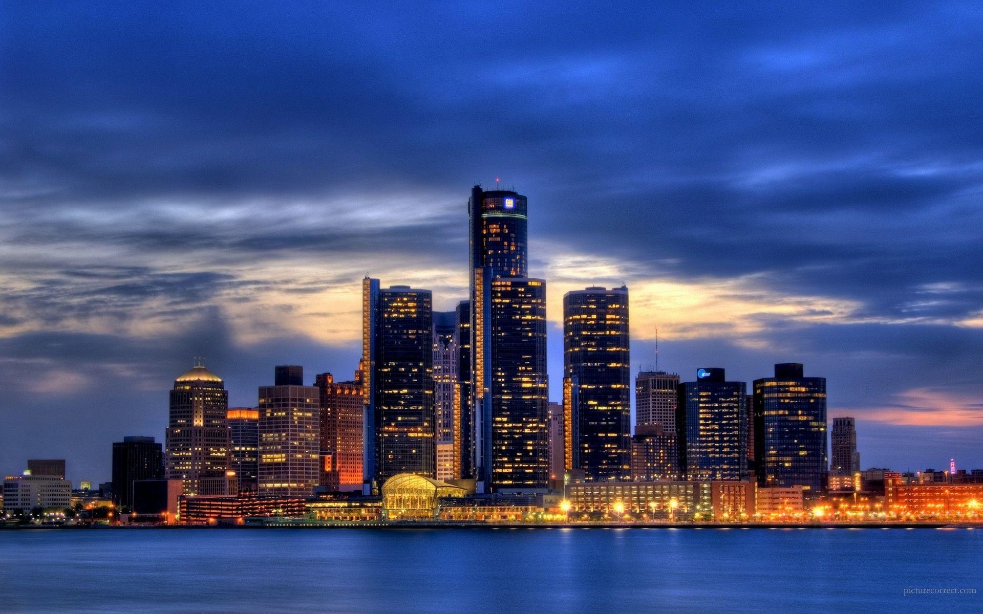 Detroit Skyline Wallpapers Wallpaper Cave