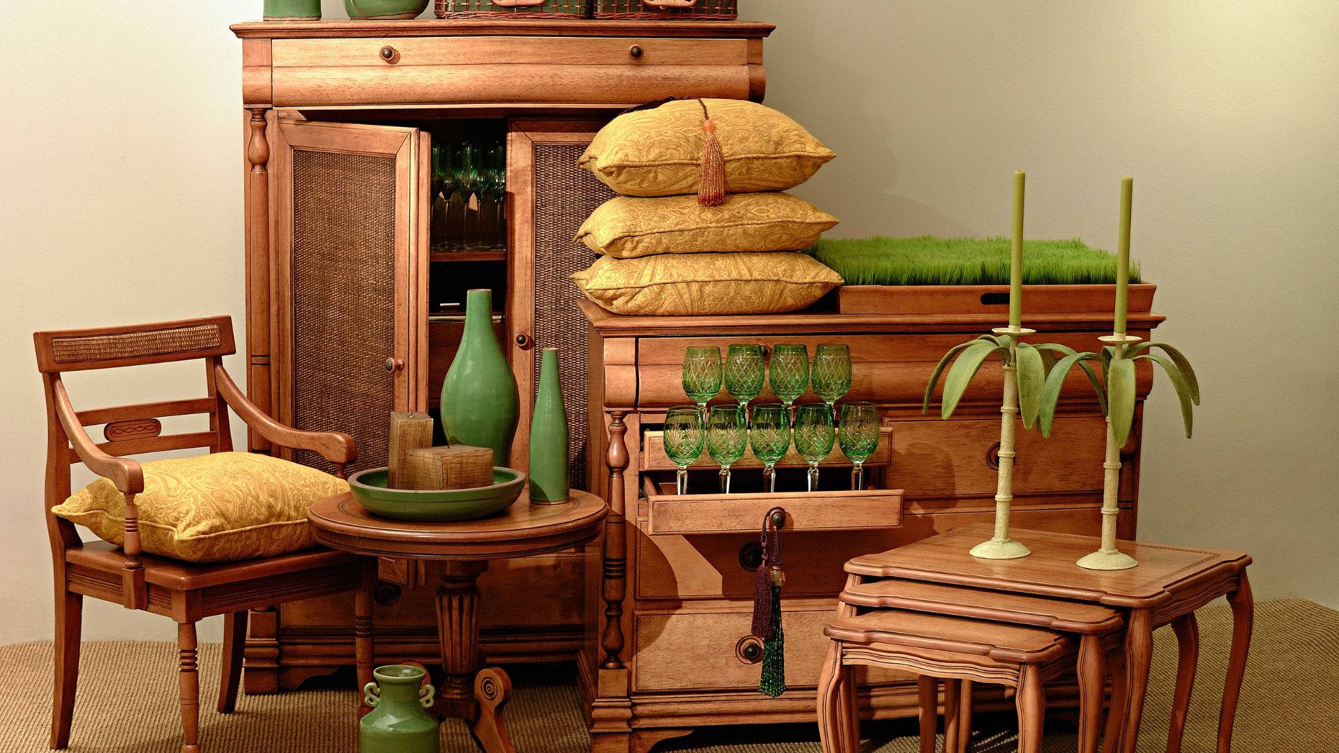 Download Mid century Wooden Furniture Wallpaper Wallpapers