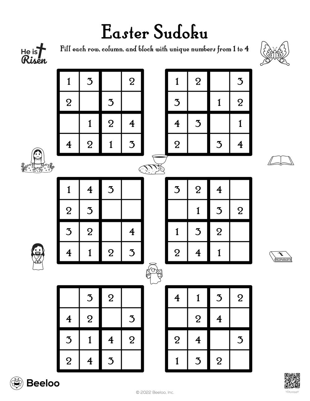Easter Sudoku Beeloo Printable Crafts For Kids YDkyoqypY 