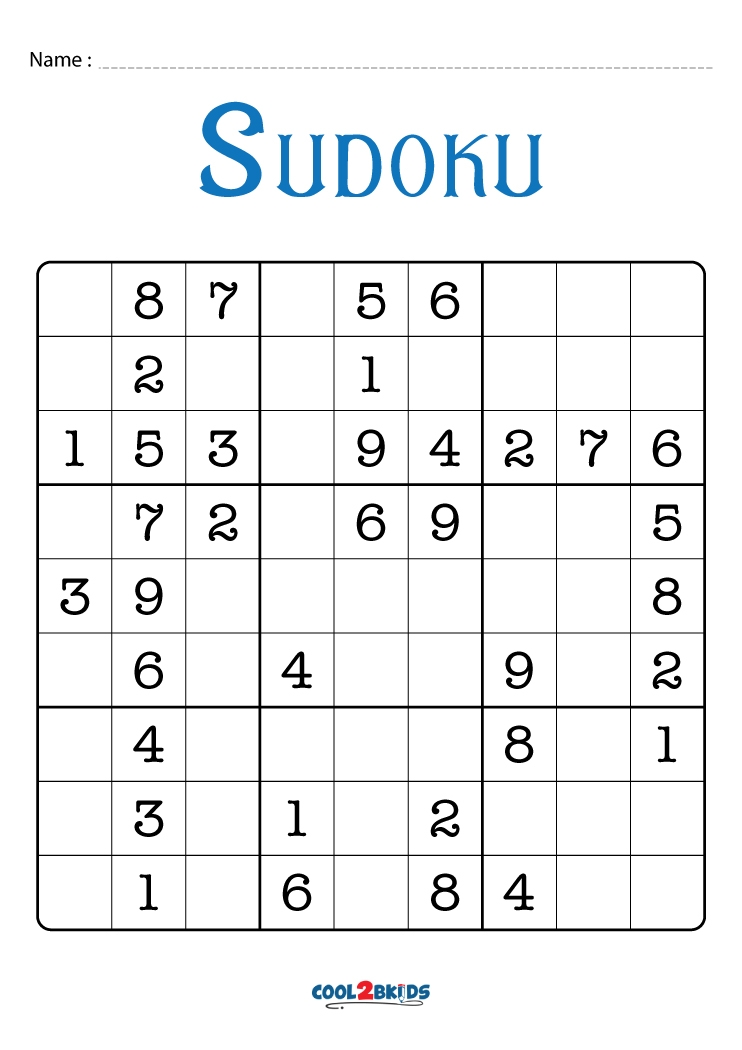 Free Printable Easy Sudoku Puzzles