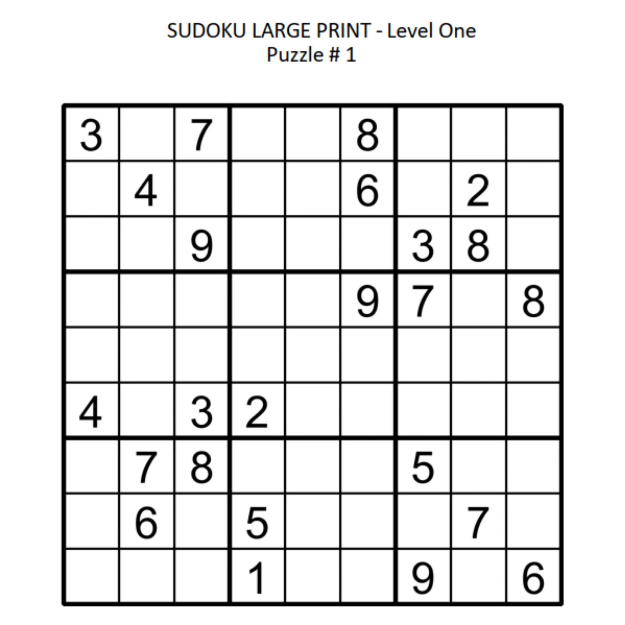 Large Print Sudoku Printable