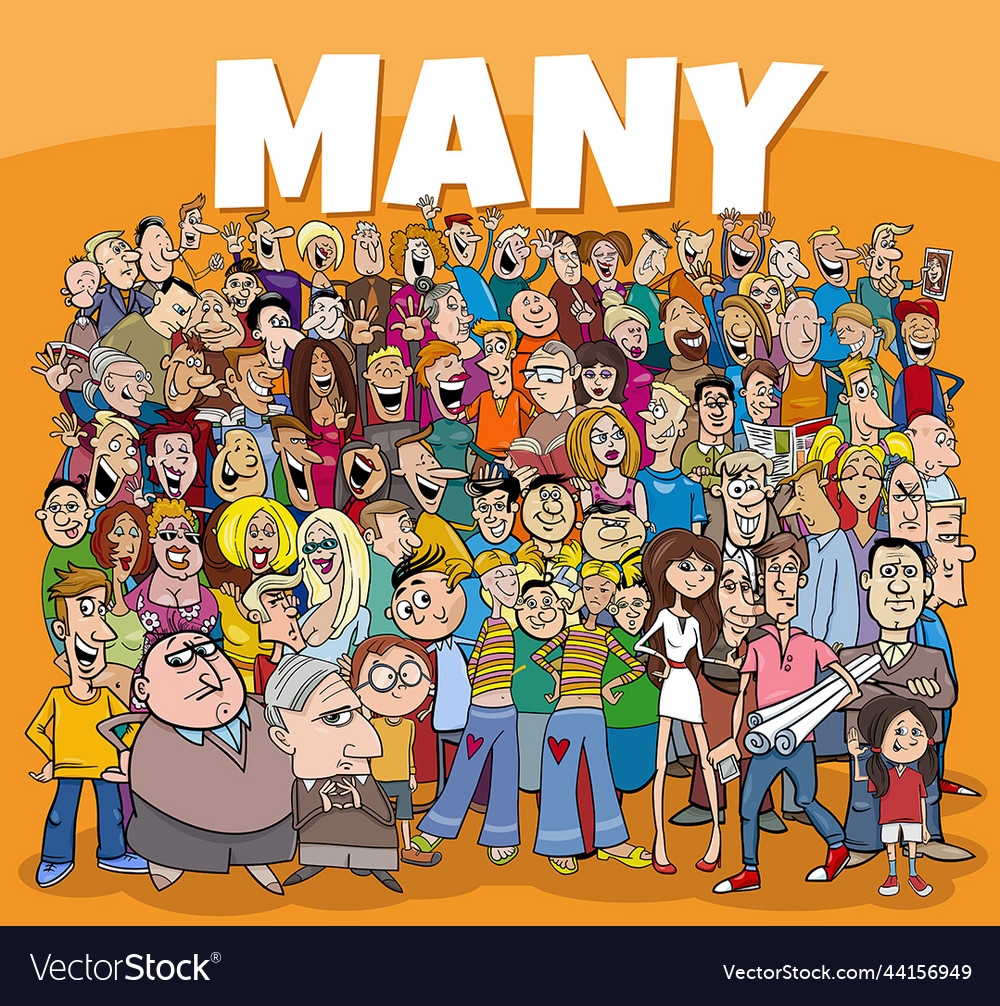 Many Cartoon People Comic Characters Group Vector Image