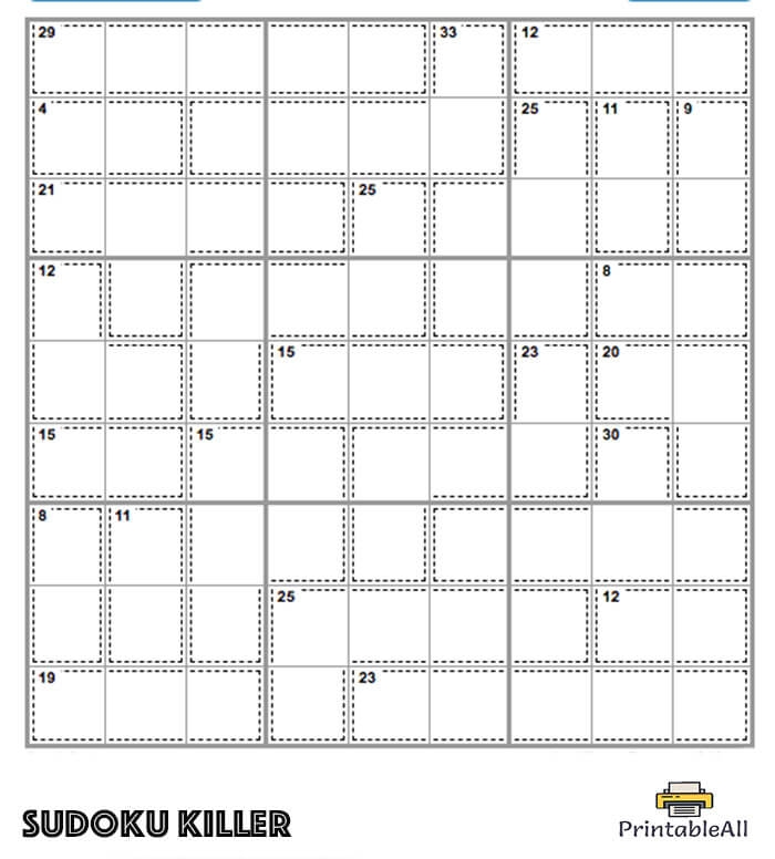 Printable Expert Sudoku Killer Sheet 8 Free Download And Print For You 