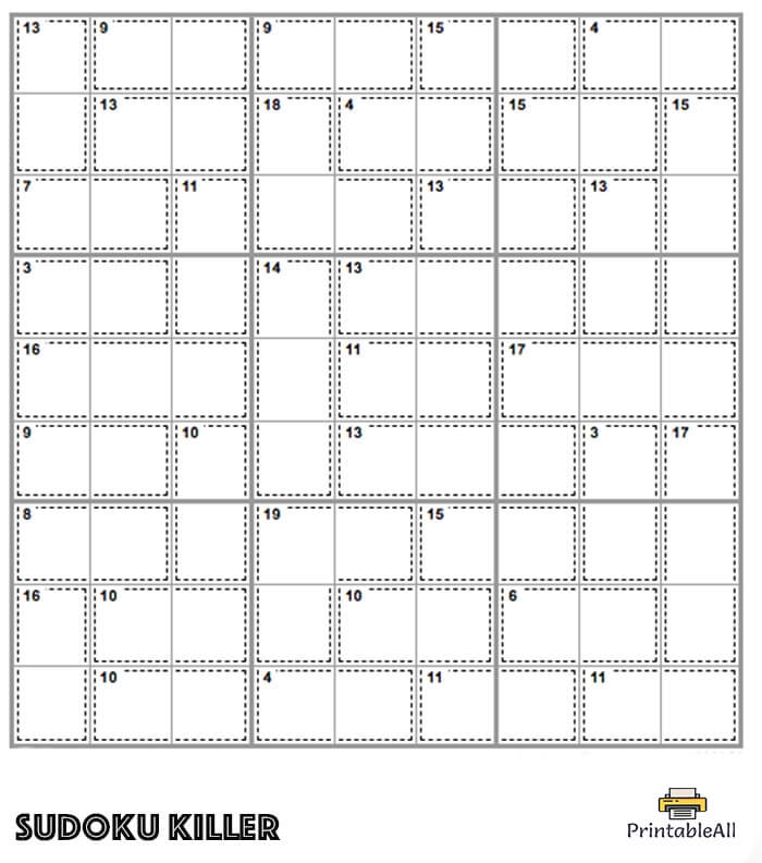 Printable Expert Sudoku Killer Sheet 8 Free Download And Print For You