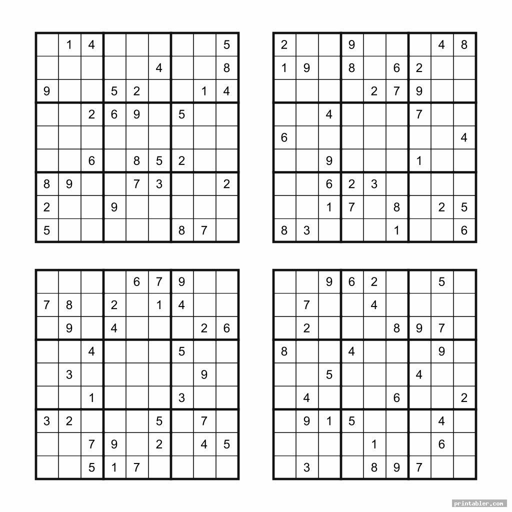Printable Sudoku Puzzles 4 Per Page Sudoku Printables