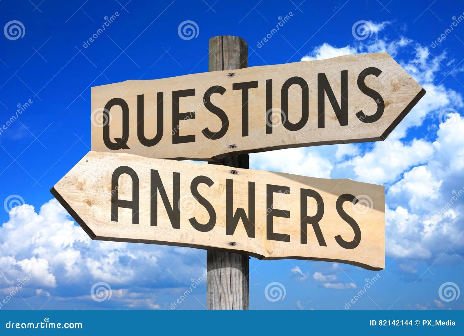 Questions Answers Wooden Signpost Stock Illustration Illustration 