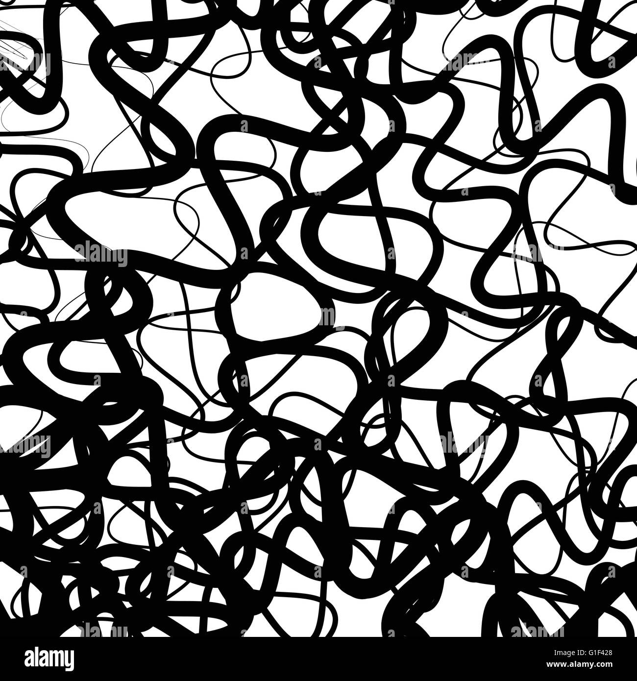 Random Squiggly Wiggly Lines Intersecting Squiggle Wiggle Lines 
