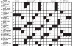Sample Of Los Angeles Times Sunday Crossword Puzzle Tribune 
