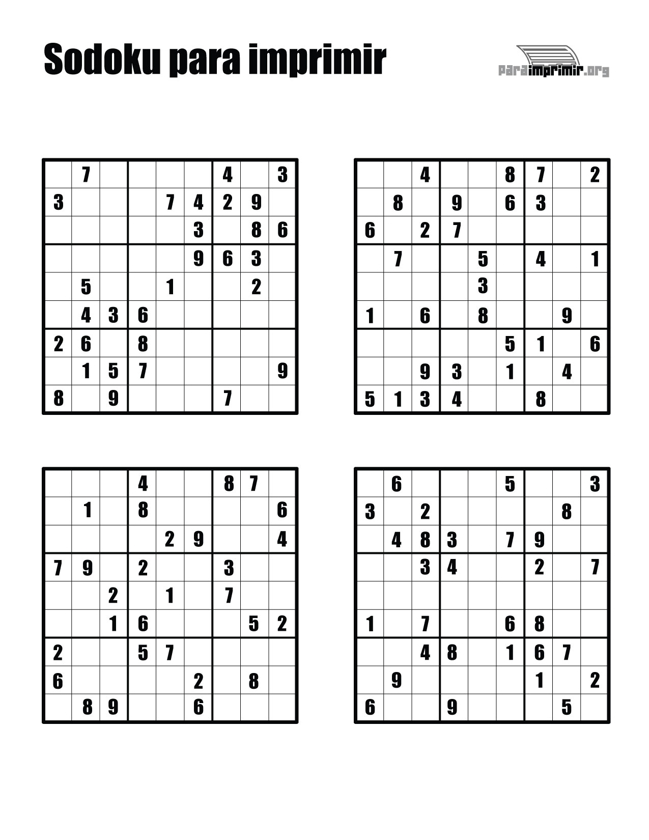 Sudoku Para Imprimir En PDF 2025