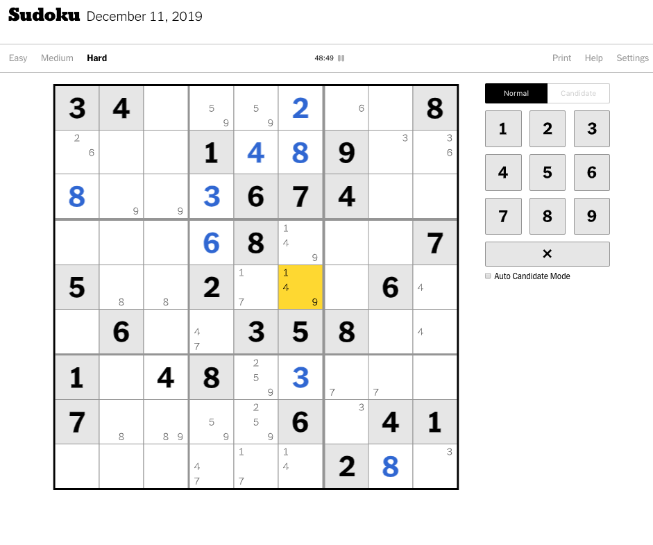 The New York Times Hard Sudoku A Guide Youtube Printable Sudoku New