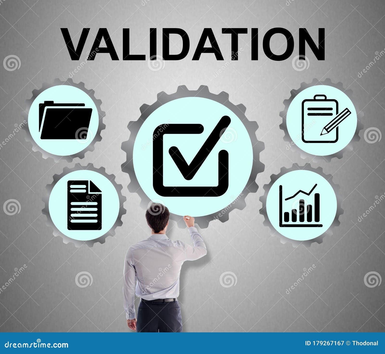 Validation Concept Drawn By A Man Stock Illustration Illustration Of 